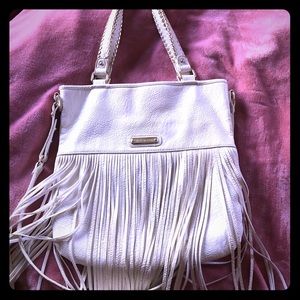 Steve Madden White fringe purse